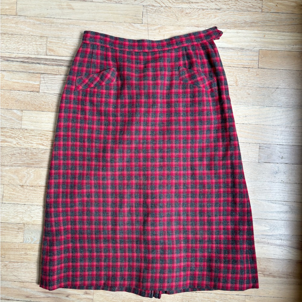Vintage plaid wool skirt